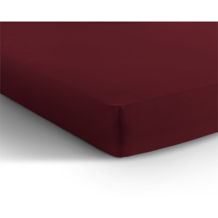 Muotoonommeltu lakana 140x200/220 - Double Jersey - Bordeaux