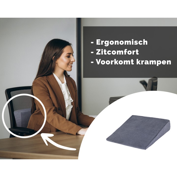 Ergonominen muistivaahto Coccyx-tyyny antrasiitti 40 x 40 x 9/1